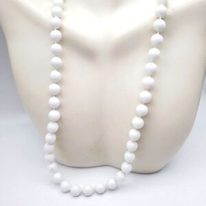 White beads vintage grandma's jewelry necklace‎ estate retro rare